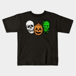 Halloween 3 Silver Shamrock Masks Kids T-Shirt